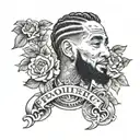 prolific word tattoo with nipsey hussle tattoo design idea