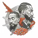 prolific word tattoo with nipsey hussle tattoo design idea