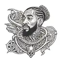 prolific word tattoo with nipsey hussle tattoo design idea