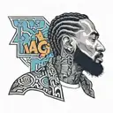 prolific word tattoo with nipsey hussle tattoo design idea