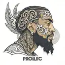 prolific word tattoo with nipsey hussle tattoo design idea