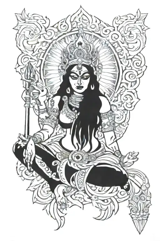 maa kali dangerous tattoo design idea