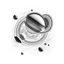 saturn and pluto tattoo design idea