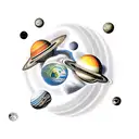 saturn and pluto tattoo design idea