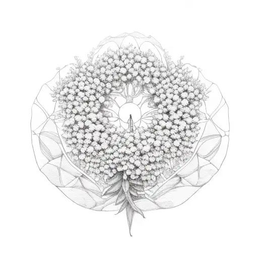 simple half wreath of goldenrod tattoo design idea