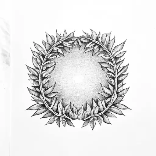 wreath made of goldenrod leaves  tattoo design idea