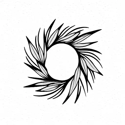 simple half wreath of goldenrod tattoo design idea