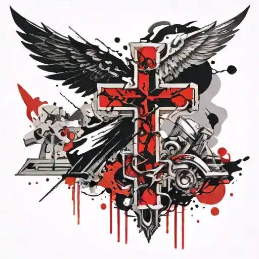 orthodox Cross made tattoo design idea