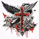orthodox Cross made tattoo design idea