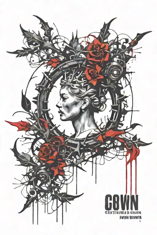 crown of evolution thorn wreath tattoo design idea