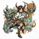 female demon slayer tattoo design idea