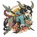 female demon slayer tattoo design idea