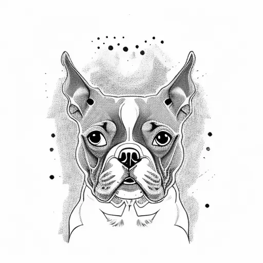 boston terrier tattoo design idea