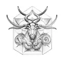 gemini taurus capricorn tattoo design idea