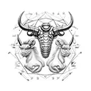 gemini taurus capricorn tattoo design idea