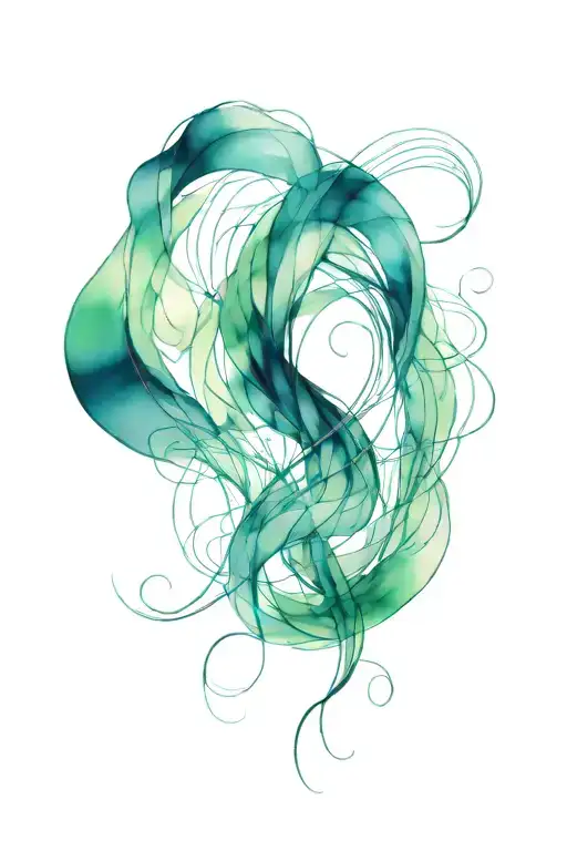 long abstract wavy line tattoo  tattoo design idea