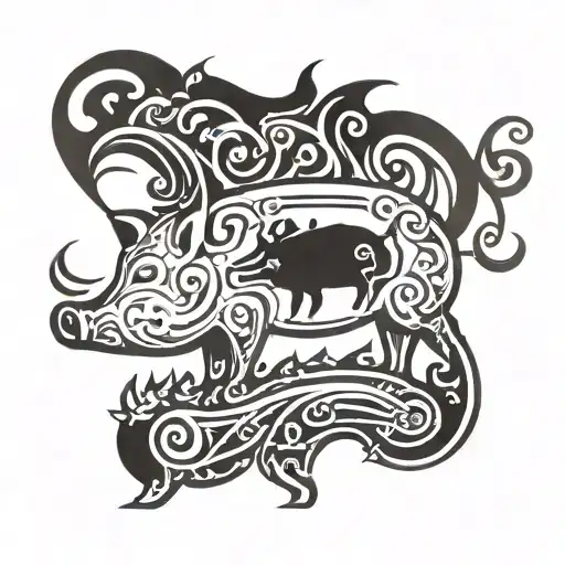 bbq pig roast tattoo design idea