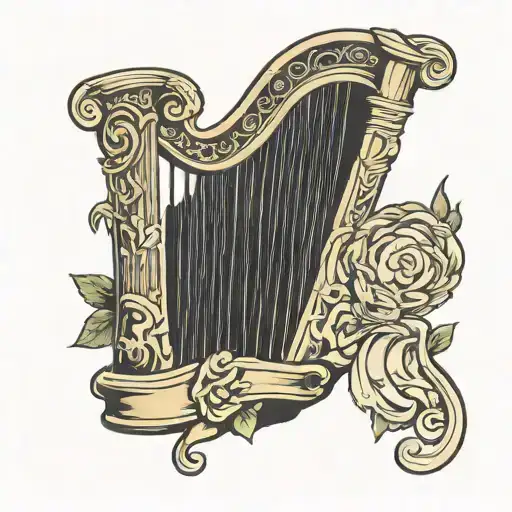 Irish harp tattoo design idea