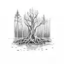forearm tattoo of cypress tree swamp tattoo design idea