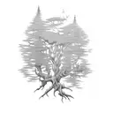 forearm tattoo of cypress tree swamp tattoo design idea