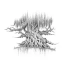 forearm tattoo of cypress tree swamp tattoo design idea