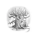 forearm tattoo of cypress tree swamp tattoo design idea