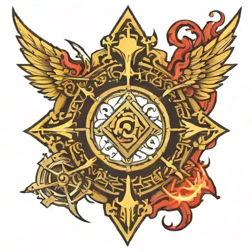 cruz de flamel full metal alchemist symbols tattoo design idea