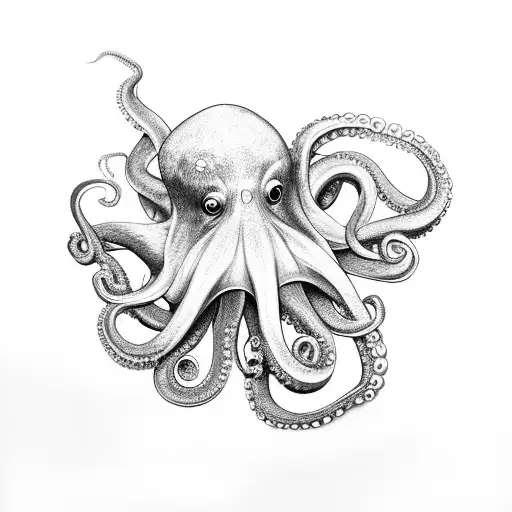 octopus on a cruise ship tattoo design idea