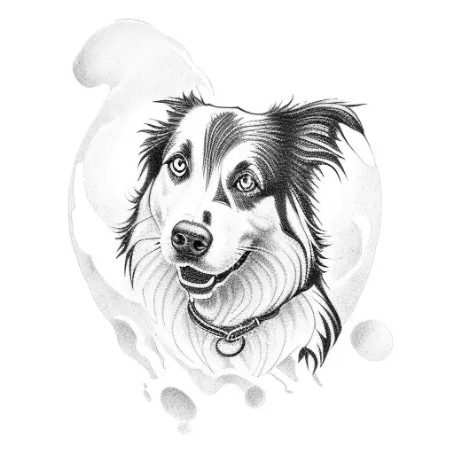 border collie tattoo design idea
