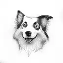 border collie tattoo design idea