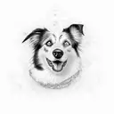 border collie tattoo design idea