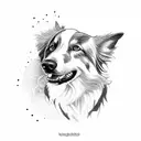 border collie tattoo design idea