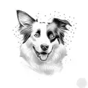 border collie tattoo design idea