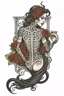 gothic, full-back tattoo. hozier-themed, dark romance tattoo design idea