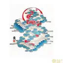 red japanese cloud tattoo design idea