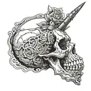 skull rock and roll tattoo design idea
