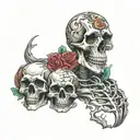 skull rock and roll tattoo design idea