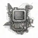 Design a tattoo of a computer screen displaying lines of C++ code with a futuristic twist tattoo design idea