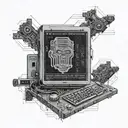 Design a tattoo of a computer screen displaying lines of C++ code with a futuristic twist tattoo design idea