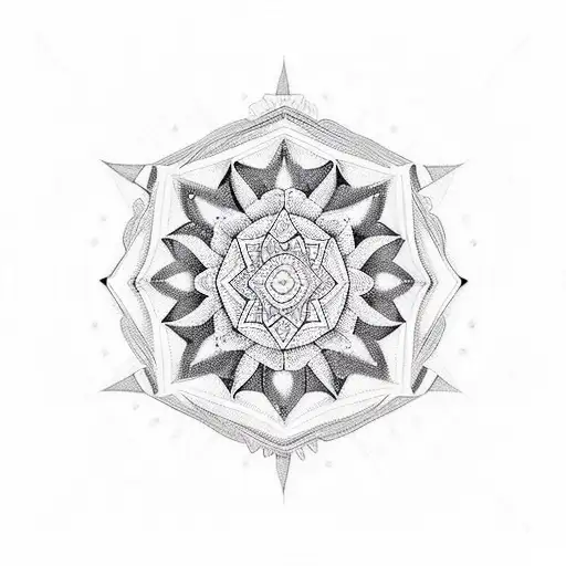 geometric mandala tattoo design idea