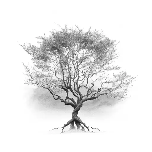 lightning stricking a tree tattoo design idea