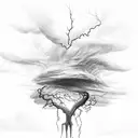 lightning storm tattoo design idea