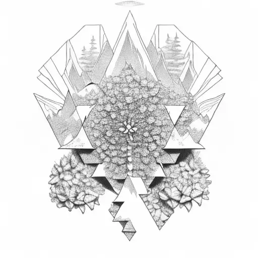 mountain range add edelweiss flower. more emphasis on the mountain range tattoo design idea