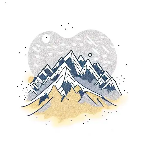 mountain range add edelweiss flower. more emphasis on the mountain range tattoo design idea