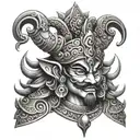 tattoo design of Ravana from Ramayana  10 heads, in 9 different emotions and in different looks  tattoo design idea