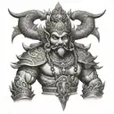 tattoo design of Ravana from Ramayana  10 heads, in 9 different emotions and in different looks  tattoo design idea