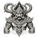 tattoo design of Ravana from Ramayana  10 heads, in 9 different emotions and in different looks  tattoo design idea