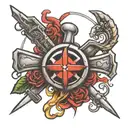 combat medic symbol tattoo design idea
