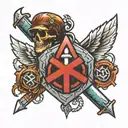 combat medic symbol tattoo design idea