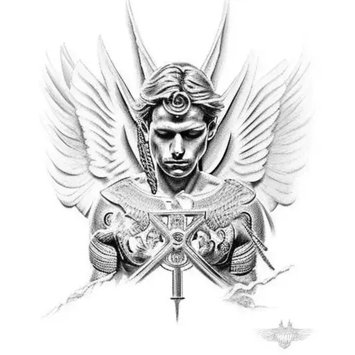 archangel Michael tattoo design idea